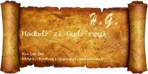 Hadházi Györgyi névjegykártya